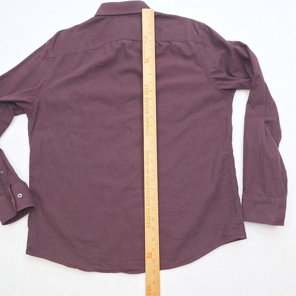 UNTUCKit Hemsworth Shirt Mens Large Burgundy Flannel Button Down Regular Fit - Picture 5 of 10
